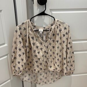 A New Day Beige Floral Blouse